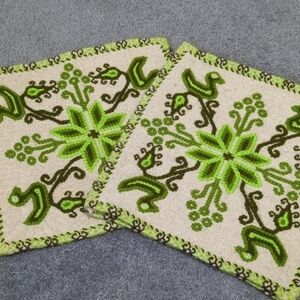 Mexican Wool Green and Cream Decorative Cover Cushions